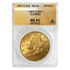 1907 D $20 Liberty Head Double Eagle Gold Coin ANACS MS 60