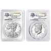 2017 S Proof Silver American Eagle/Kennedy Half Dollar Limited Edition PCGS PF 70 FS (225th Annv.)