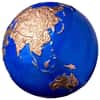 2022 3 oz Silver Rose Gold Plating Blue Marble Endangered - Meteorite Spherical Coin Barbados .999 Fine (w/Box & COA)