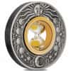 2021 Tuvalu 2 oz Antiqued Silver Hourglass Coin .9999 Fine (w/Box & COA)
