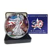 2016 1 oz Silver American Eagle $1 Coin .999 Fine BU Colored In Capsule w/Box