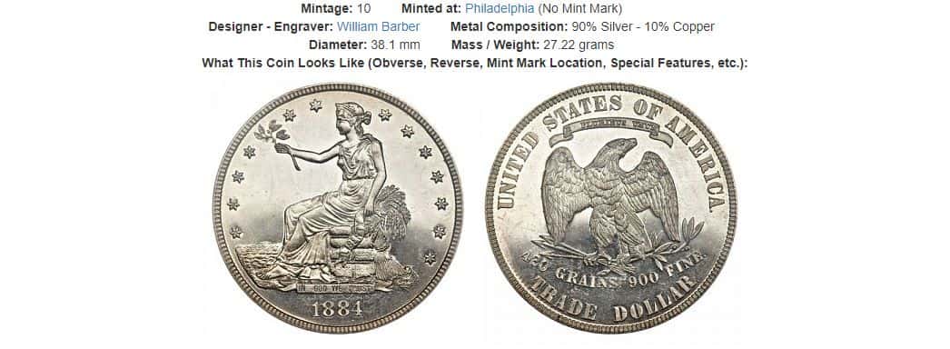 1884 Trade Dollar