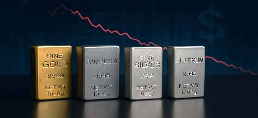 Precious Metals Fall Sharply as Dollar Strengthens & Investors Take Profits