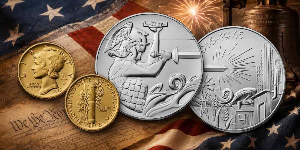 Best of the Mint Debut: 1916 Mercury Dime Gold & Silver Set