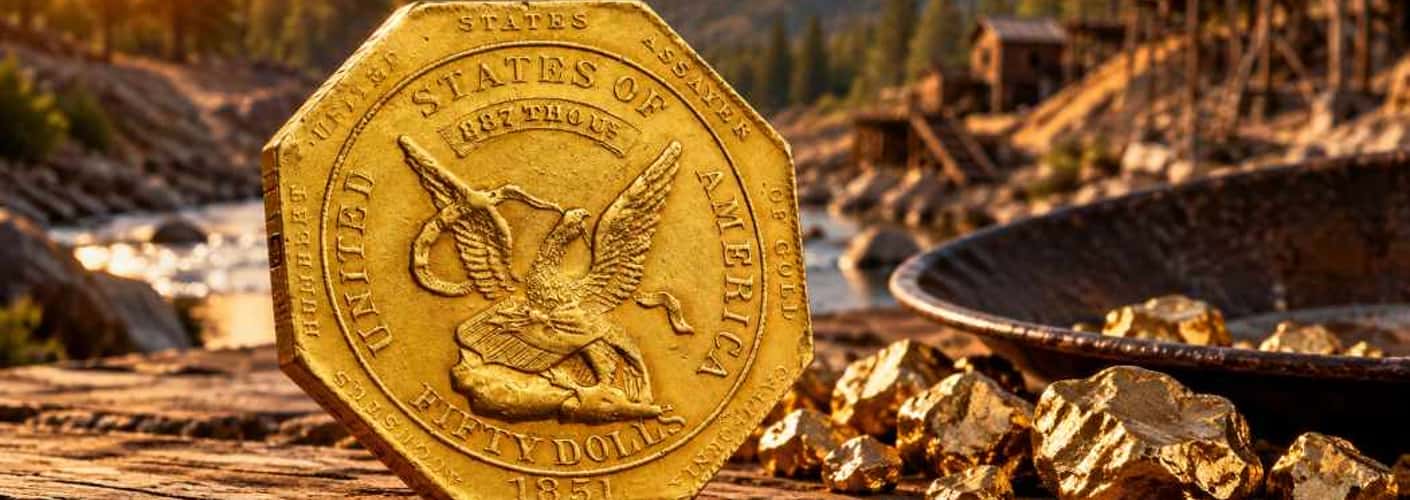 1851 Gold Rush $50 Coin With Upside-Down Error Heads to Auction