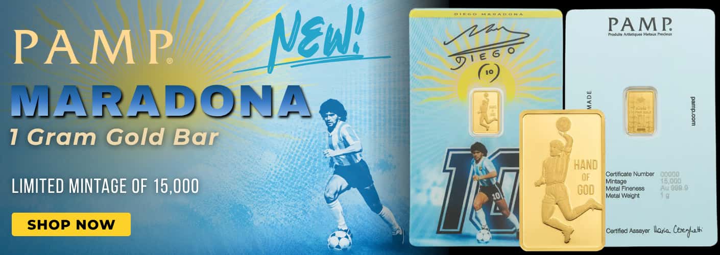 1 Gram PAMP Suisse Maradona Gold Bar - Bullion