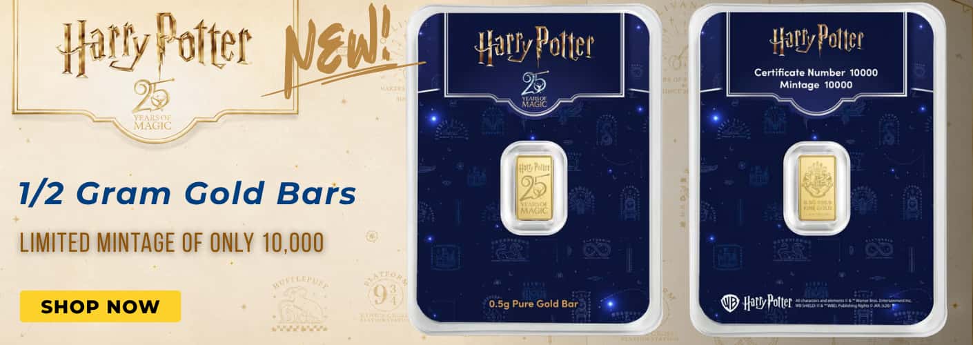1/2 Gram Harry Potter 25th Anniversary Gold Bar - Bullion