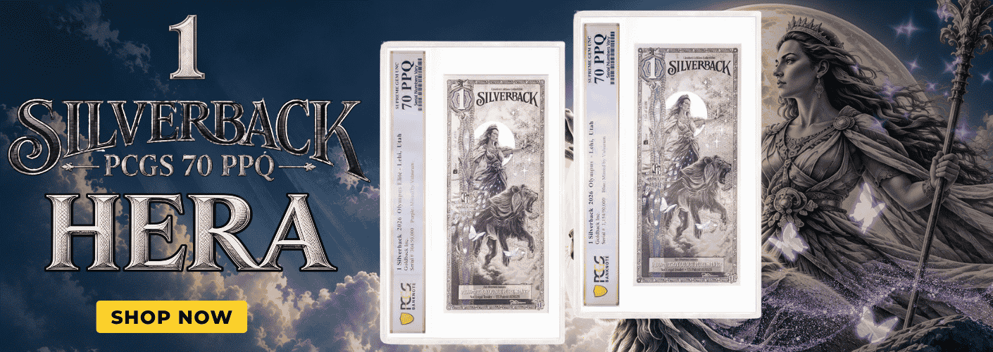 1 Hera Silverback 1/1000 oz Silver Foil Aurum Note PCGS 70 PPQ
