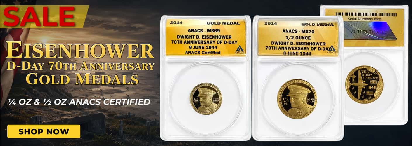 Eisenhower D-Day 70th Anniversary Gold Medal Bullion