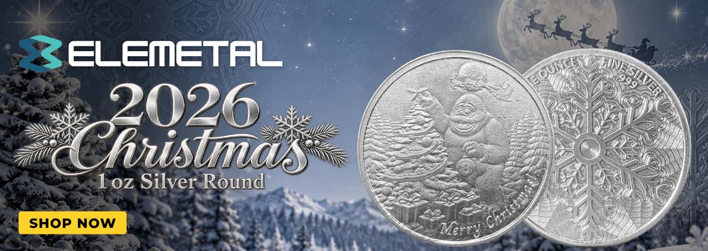 2026 1 oz Elemetal Christmas Silver Round .999 Fine