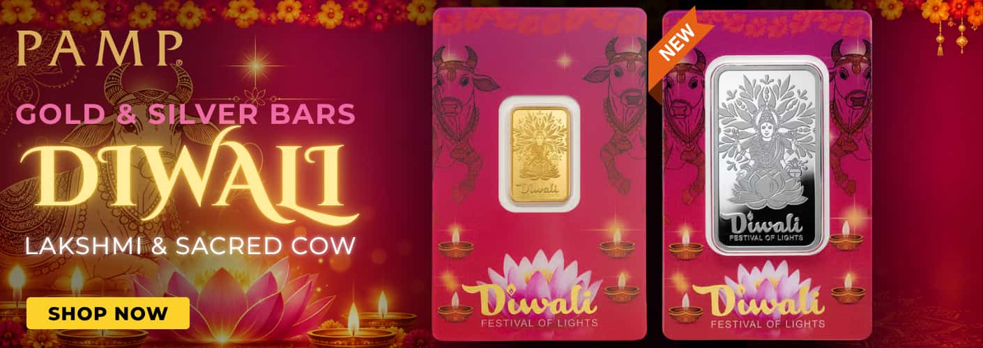 PAMP Suisse Diwali Lakshmi & Sacred Cow Gold and Silver Bars