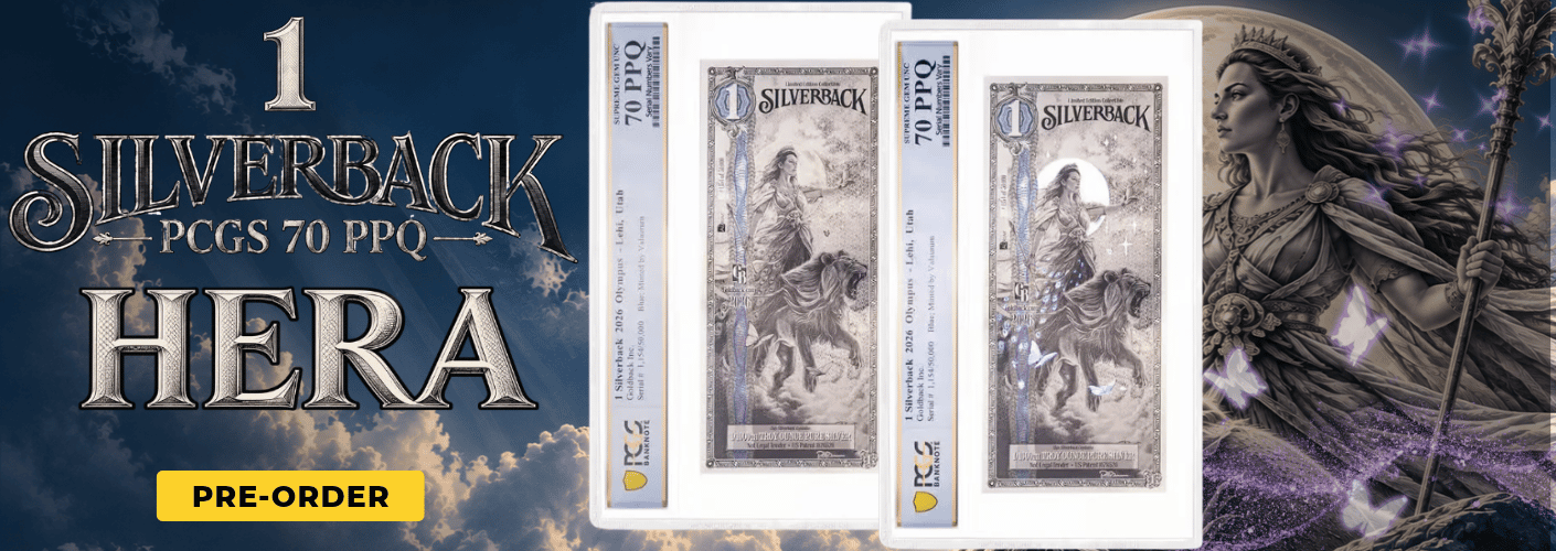 1 Hera Silverback 1/1000 oz Silver Foil Aurum Note PCGS 70 PPQ