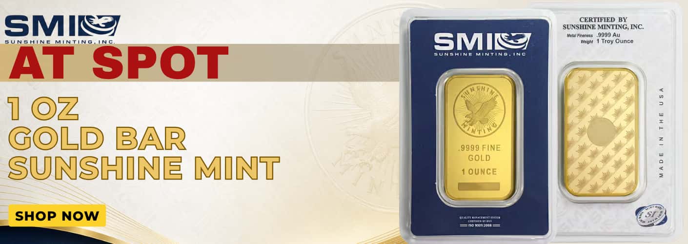 Sunshine Mint 1 oz Gold Bar .9999 Fine in Assay Bullion