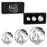 2023 3.5 oz Proof Silver Lunar Year of The Rabbit 3-Coin Set Australian Perth Mint (w/Box & COA)