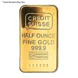 1/2 oz Credit Suisse Gold Bar .9999 Fine