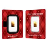 1/100th oz Scottsdale Christmas Tree Gold Bar .9999 Fine (in Certi-Lock)