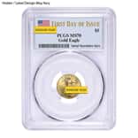 1/10 oz $5 Gold American Eagle PCGS MS 70 FDOI (Random Year)