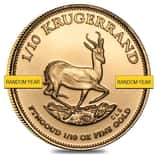 1/10 oz South African Krugerrand Gold Coin (Random Year)