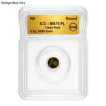 1/2 Gram Generic Gold Round ICG MS/PF 70