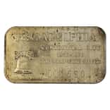 1 oz Philadelphia Centennial City Large Bell Silver Bar .999 Double Serial # Error
