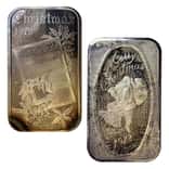 1 oz Vintage Christmas Art Silver Bar .999 Fine (Random Design)