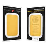 100 Gram Argor Heraeus Gold Bar .9999 Fine (in Assay)