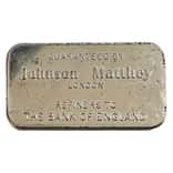 100 Gram Johnson Matthey Refiners to the Bank of England Silver Bar .999 Fine