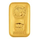 100 Gram Perth Mint Cast Gold Bar .9999 Fine