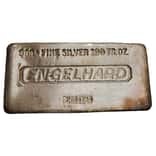 100 oz Engelhard Silver Bar .999 Fine 6th Series P Serial Prefix (K Prefix Anomaly, LQ Rotary Dial)