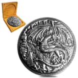 10 oz Dragon vs Vikings Ultra High Relief Fantasy Silver Round .999 Fine (w/Box)