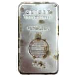 10 oz Geiger Security Line Silver Bar .999 Fine (Toned)