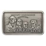 10 oz Mount Rushmore 250th Anniversary Antiqued Silver Bar .999 Fine