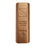 10 Pound Copper Element Bar .9999 Fine (Rounded Edges)