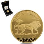 1996 Gambia 1 oz Endangered Wildlife Lion Proof Gold Coin