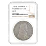 1777 M Austria 1 Thaler Salzburg Dav-1263 Silver Coin NGC XF 45