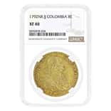 1792 NR JJ Colombia 8 Escudos Gold Coin NGC XF 40