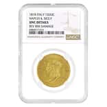 1818 Italy 15 Ducati Ferdinand I Gold Coin NGC UNC Details