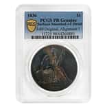 1836 Silver Gobrecht Dollar $1 PCGS AU Detail Surfaces Smoothed