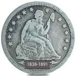 1838-1891 Seated Liberty Silver Quarter Dollar Fine-Very Fine (Random Year)