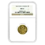 1841 CNB AY Russia 5 Roubles Gold Coin NGC MS 61