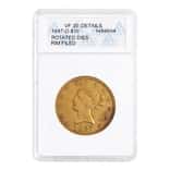 1847-O $10 Liberty Head Gold Coin ANACS VF 30 Details Rotated Dies Soapbox Holder