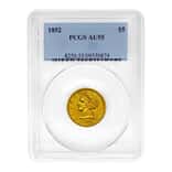 1852 $5 Liberty Head Half Eagle Gold Coin PCGS AU 55