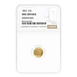 1853 $1 Liberty Head Gold Coin NGC UNC Details