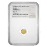1854 Gold California Fractional Liberty Round 50 Cents BG-403 NGC AU Details