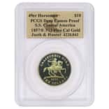 1857/0 $10 49er Horseman Justh & Hunter SS Central America California Gold Coin PCGS Proof