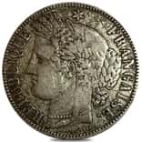 1870-1871 France 5 Francs Liberty Head Silver Coin Avg Circ (Random Year)