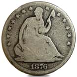 1876-CC United States Silver Half Dollar 50C Good G