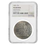 1876 Silver Trade Dollar Coin NGC VG Details
