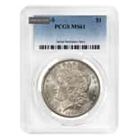 1878-1904 Morgan Silver Dollar $1 PCGS MS 61 (Random Year)