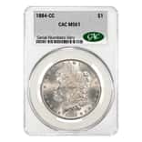 1884-CC Morgan Silver Dollar $1 CAC MS 61